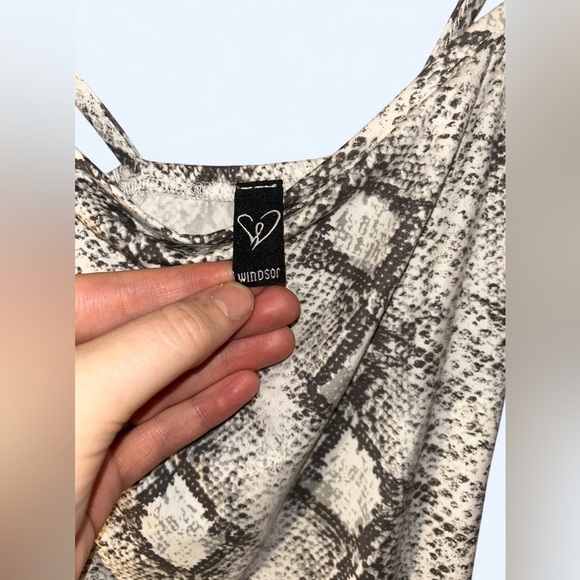 Windsor Snake Print Mini Dress XS | Bodycon Spaghetti Strap - Picture 3 of 8